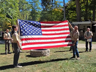 Flag raising at Sugar Creek Glen Campground