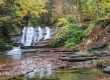 aterfall at Sugar Creek Glen Campground during fall in the Finger Lakes