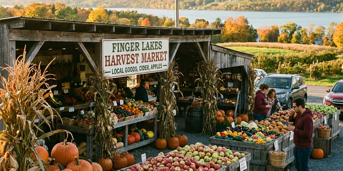 The Finger Lakes at Harvest Time Roadside farm market during harvest season in the Finger Lakes Region of New York